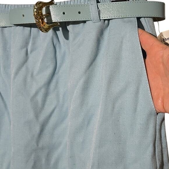 NWT Alfred Dunner 18W Aqua/Pastel Blue Straight/Pencil Skirt with Belt [0185] - Picture 4 of 7